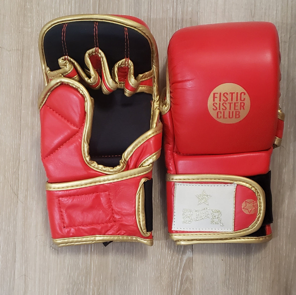 Red Leather Boxing Gloves Fistic Sister Line B&B Method