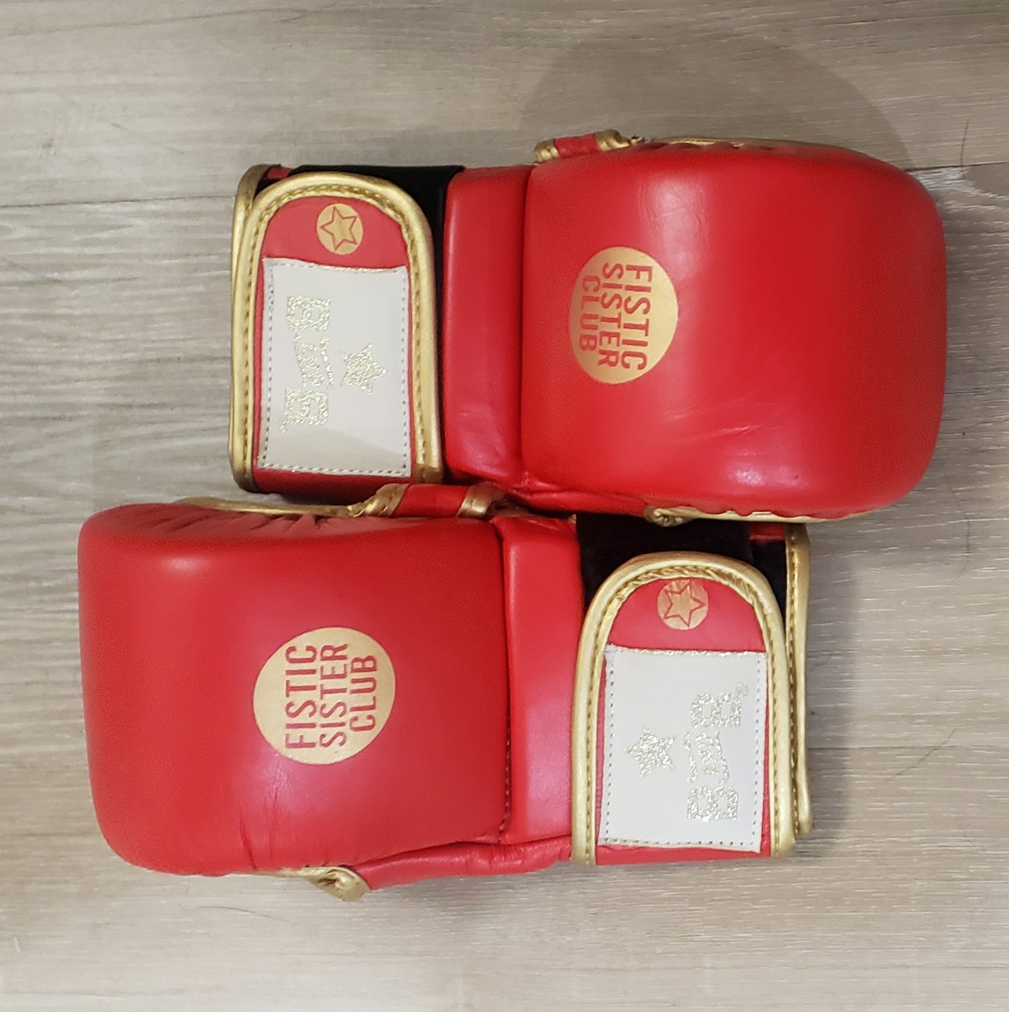 Red Leather Boxing Gloves- Fistic Sister Line