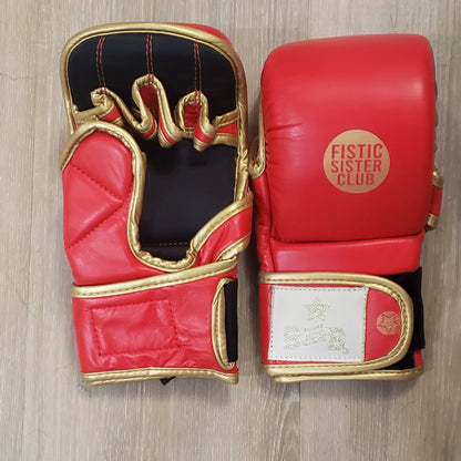 Red Leather Boxing Gloves- Fistic Sister Line