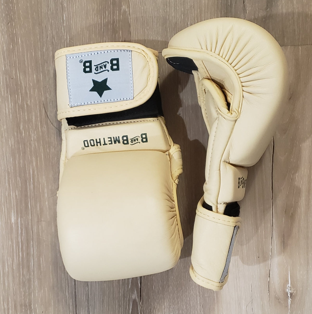 Boxing Gloves - Cream Leather Boxing Gloves