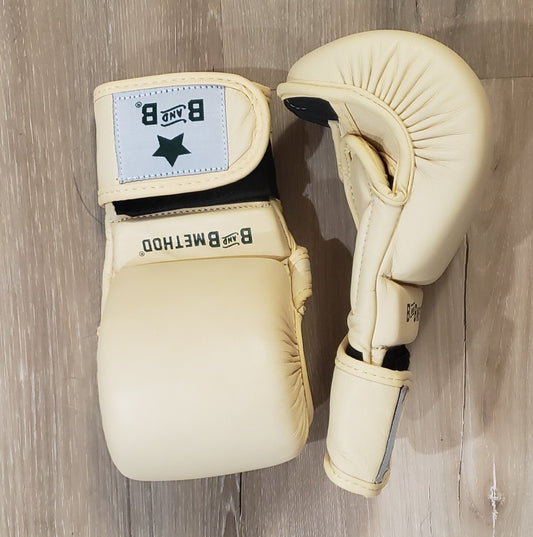 Boxing Gloves - Cream Leather Boxing Gloves